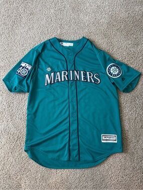 Majestic Teal Seattle Mariners 40th Anniversary Patch Jersey